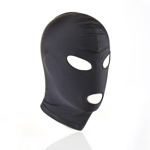 Cagoule noire trous - 3, femme