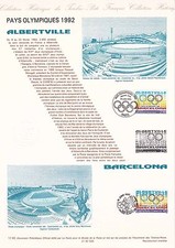 Document Philatélique 1er Jour : 17 1992 Pays Olympiques Albertville