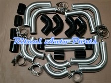 2.25" 57mm aluminum universal Intercooler Turbo Piping pipe +Black hoseM+T-Clamp