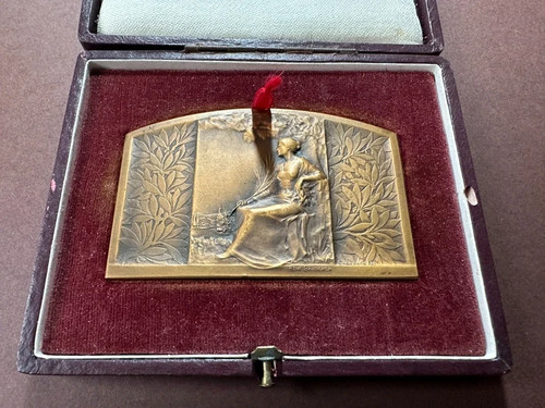 Médaille plaque bronze de - bronze,