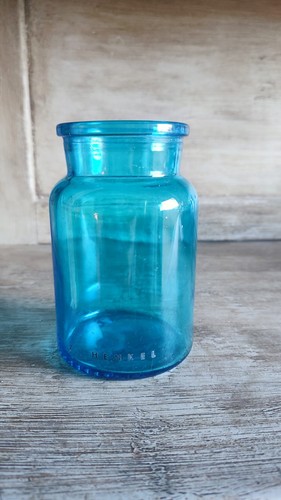 Ancien bocal verre bleu henkel - ancien,