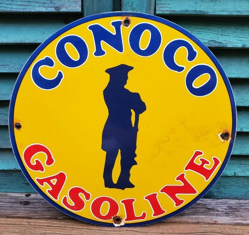 Old vintage yellow conoco - vintage,