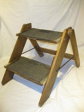 Vintage Ancien MARCHEPIEDS 2 MARCHES en BOIS Épicerie Cellier Rangement Escabeau