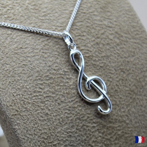 Pendentif clé sol - clé, argent