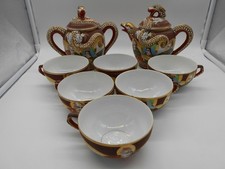 SERVICE A CAFÉ / THÉ SUCRIER TASSE THÉIÈRE EN PORCELAINE DE SATSUMA JAPON