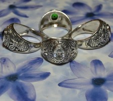 Chevalière Rhodié US Army Diamant Cz 10mm Argent Massif 925 Dolly-Bijoux