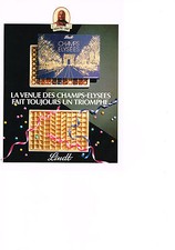 PUBLICITE ADVERTISING  1988   LINDT   chocolats  CHAMPS ELYSEES