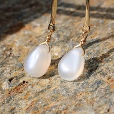 boucles d'oreilles pierre de lune pierre précieuse fine naturelle 2325 argent
