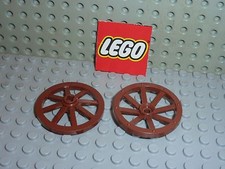 2 x Lego RedBrown wheel 4489b