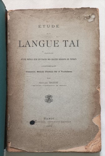 Rare etude la langue taï - de,