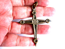 Jolie GRANDE CROIX en métal ORIGINALE vintage - Nice CROSS in metal vintage 7 cm