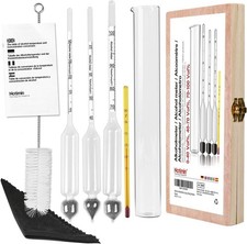 Notimin pese Alcool 3 pcs Alcoomètre 0-100 Vol%+ Éprouvette graduée en Verre Fr