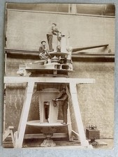 Photo Vintage 1900 Marine Militaire Canon Armée Arme Guerre Navire Marin