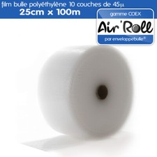 1 Rouleau de film bulle d'air COEX 25cm x 100m