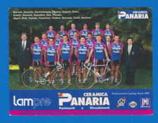 CYCLISME carte équipe cycliste LAMPRE Ceramica PANARIA 1995
