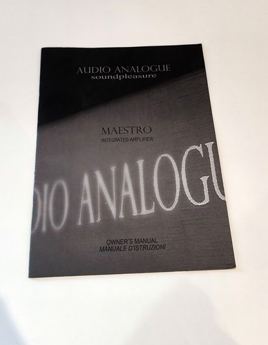 Audio analogue maestro owner - analogue, owner's