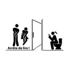 Sticker autocollant toilettes humour arrete de lire