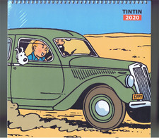 CALENDRIER TINTIN à SPIRALES  2020  AUTOMOBILES  Hergé  MOULINSART  SOUS BLISTER