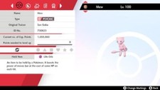 Pokemon MEW 6iv niveau 100