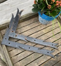 2 antique iron corner brace Shutter barn door heavy French support hardware Lg