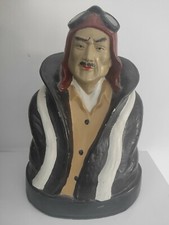 MAN WOODEN SCULPTURE STATUE. STATUE SCULPTURE  BOIS HOMME aviator