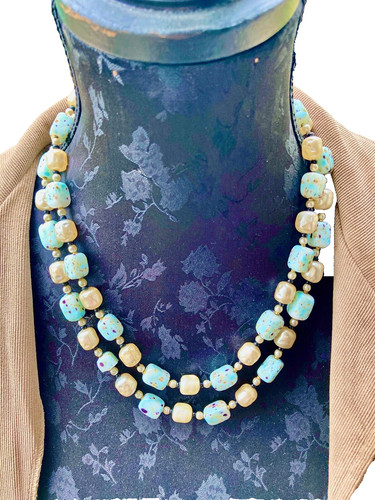 Collier vintage double rangs - vintage,