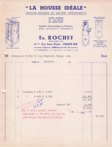Paris housses rochet 1953 - paris,