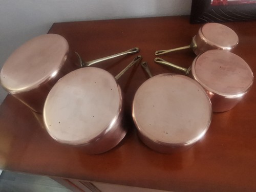 Lot casseroles en cuivre - 5,