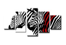 Tableau 5 pièces zèbre image