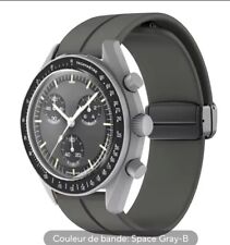 Bracelet silicone Gris Space Grey 20mm Moonswatch & Omega Speedmaster !!