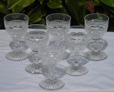 Service de 6 verres en cristal de Saint Louis modèle Trianon Haut. 9,8 cm signés
