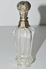 -FLACON VINAIGRETTE CRISTAL Monture ARGENT poinçon SANGLIER FLACON A SELS XIXe