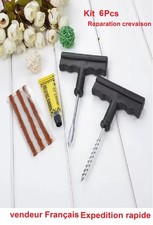 6 pcs Kit de Réparation Pneu Tubeless Voiture Moto Auto Crevaison 3X Mèche Neuf