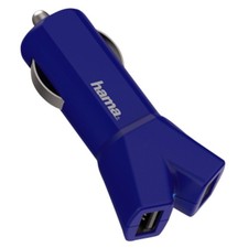 Hama Dual Auto Chargeur USB 3,4A Adaptateur Pour Téléphone iPhone Navi Bleu