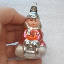 Ornement sapin de Noël vintage en verre mercurisé Noël URSS ancien déco enfan...