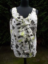 Chemisier tunique sans manches ramie lin blanc AW ALAIN WEIZ XL 44d 46 18uk