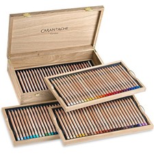 Crayons de couleur - Luminance 6901 - Caran d'Ache - Coffret bois - 112 crayons