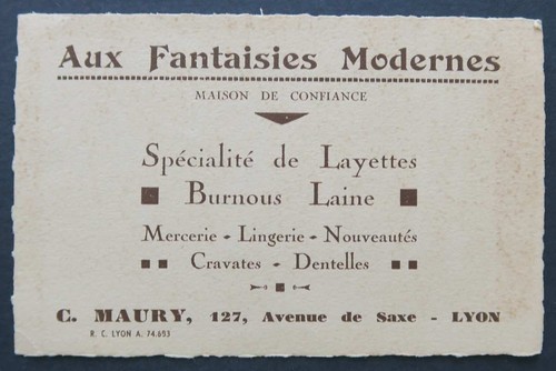 Carte visite aux fantaisies - de,
