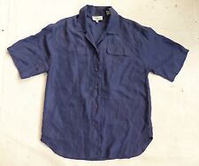 Elizabeth Terrel chemisier élégant chemise ample en pure soie bleu M