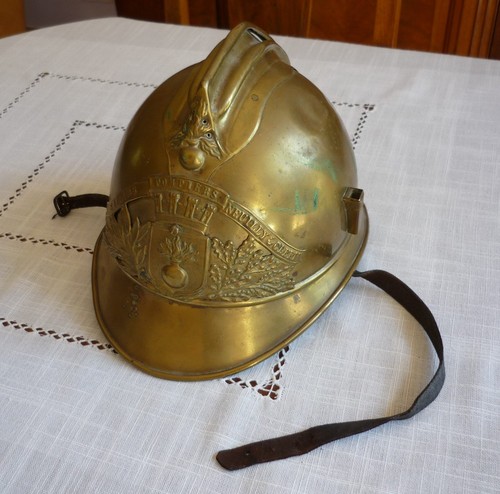 Casque pompier ancien - casque,