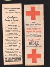 publicité vieux papiers marque-page ( carton) CROIX ROUGE FRANCAISE (P49958)