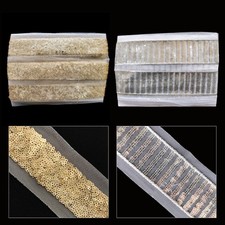 4M Sequin Bordure Dentelle Ruban or Argent Ligne Brodé Tissu Coton DIY Craft