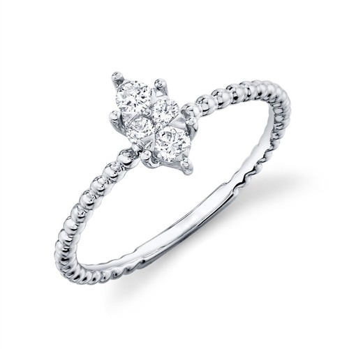 14k blanc diamant rond - 14k,