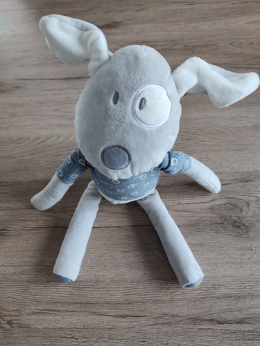 Doudou chien gris pull - , bleu