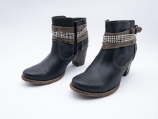 Mustang Femmes Bottes Bottines Bottes Western Cuir Noir Gr.38EUArt.1513-98