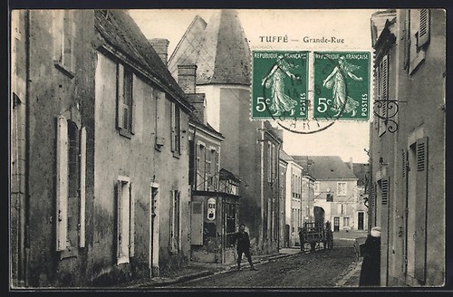 Cpa tuffé grande - tuffé,, grande-rue