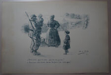Lithographie   SCENE FAMILLIALE PATRIOTIQUE    Signé H-G IBELS