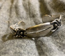 Ancien Bracelet Torque D Enfant Argent Massif 925 De Style Aztèque Du Mexique