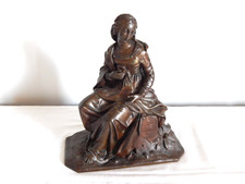 ANCIENNE SCULPTURE en BRONZE Jeune Femme Style Renaissance
