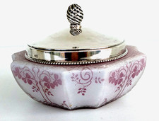 BACCARAT Bonbonnière Cristal Dégagé à l’Acide Couvercle en Argent Massif ca 1900